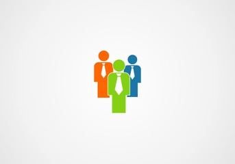 teamwork logo, succes, man, business, icon, vector