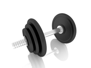 dumbbells over white background ,3d