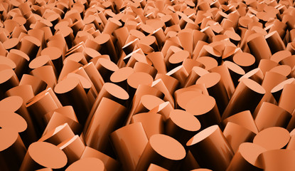 Fototapeta premium Orange cylinders abstract background