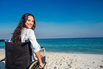 Disabled woman looking at camera 