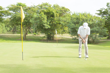 Obraz premium widely golf course in very nice day summer with player