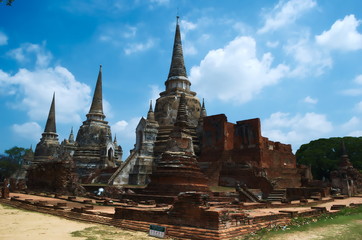 Beautiful ancient art in buddha at Wat Yai Chaimongkol, Ayutthaya,