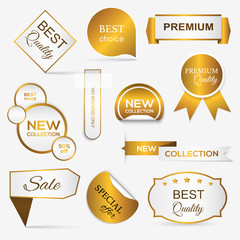 Obraz premium Collection of golden premium promo seals/stickers.