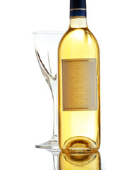 glass and bottle of white wine