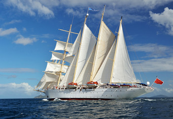 Fototapeta premium Sailing ship. Series of ships and yachts