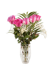 Obraz premium Bouquet of pink roses in the vase