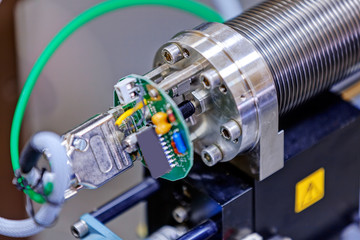 Detail of machinery in physics laboratory