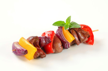 Chicken liver shish kebab