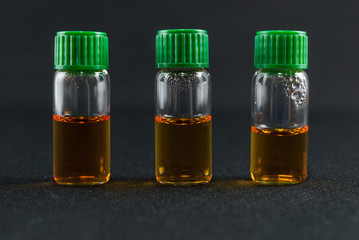 Laboratory medicine reagents used for identification of Mycoplasma and ureaplasma bacteria on black background
