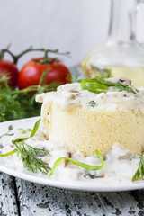 Couscous with mushrooms and onion