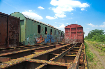 Fototapeta na wymiar Old railway wagons