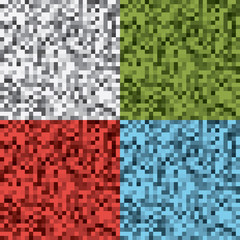 A set of four pixel art vector backgrounds