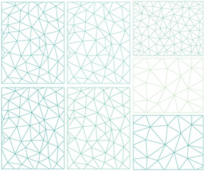 A vector set of seven polygon style outline backgrounds