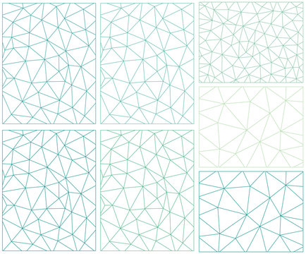 A vector set of seven polygon style outline backgrounds