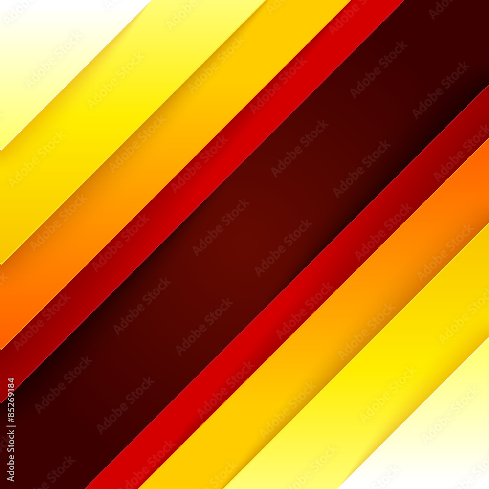 Poster abstract red and orange rectangle shapes