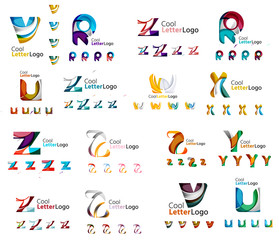 Vector abstract company logo mega collection, type letters and