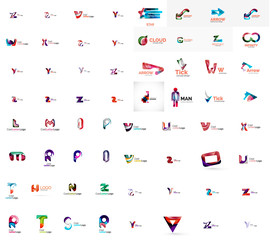 Vector abstract company logo mega collection, type letters and