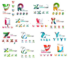 Vector abstract company logo mega collection, type letters and