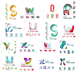 Vector abstract company logo mega collection, type letters and