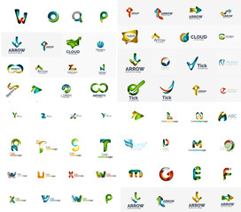 Naklejka premium Vector abstract company logo mega collection, type letters and