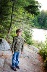 Obraz premium boy on a nature hike