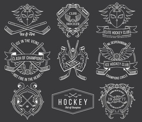Naklejka premium Hockey badges and labels vol. 1 white