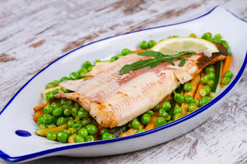 Broiled Trout and Vegetables