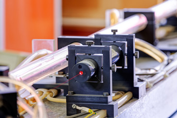 Red laser in laboratory