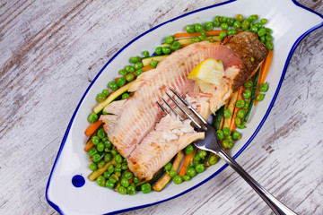Broiled Trout and Vegetables
