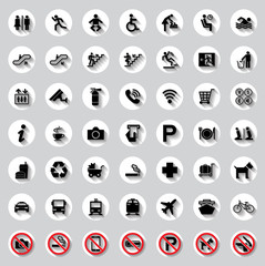 Public circle signs vector set