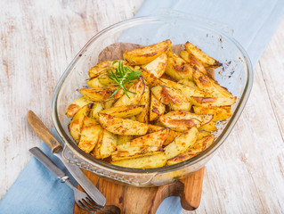 Baked potatoes with fresh herbs