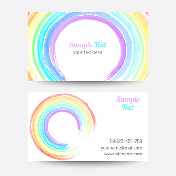 rainbow business card