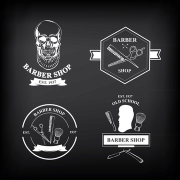 Barber shop labels,vector icons.