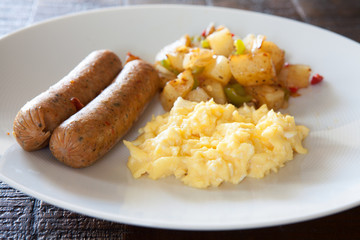 Scrambled Eggs and Sausages