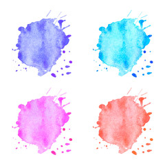 colorful watercolor stains