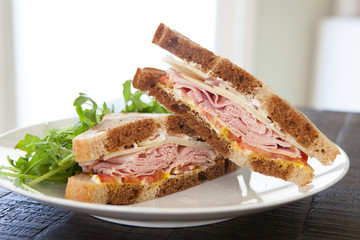 Ham and Swiss Cheese Sandwich