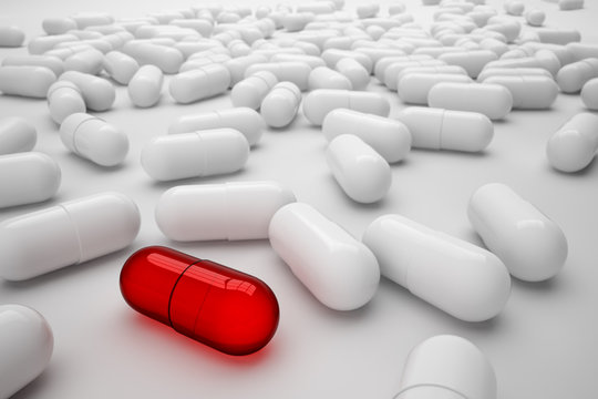 Wirksames Medikament und Placebo Pr&auml;parate