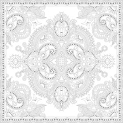 unique coloring book square page for adults - floral authentic c