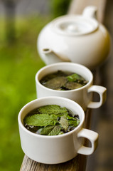 cup of tea with mint 