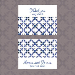 Business Card with geometric floral pattern