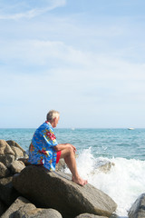 Senior man at the beach