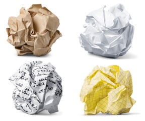Paper, ball, object.