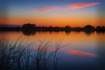 sunset on the lake