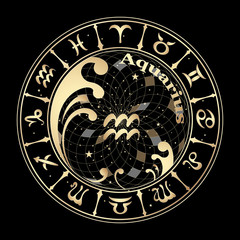 Gold sign of the zodiac