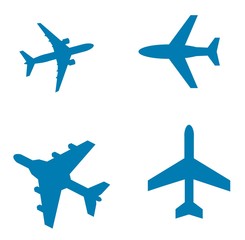 Avion de ligne en 4 icônes