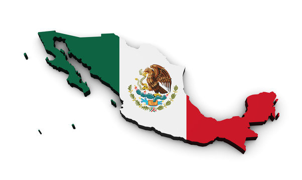 Shape Of Mexico On The Map Mexico Flag Map Shape Stock Illustration | Adobe Stock