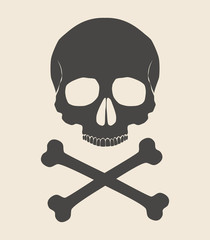 Skull and crossbones vector illustration