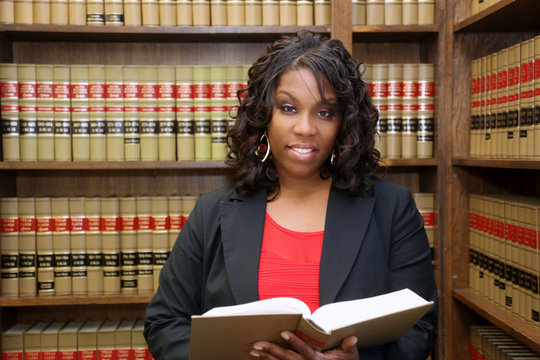 Attorney at Law, Woman Lawyer in Law Library