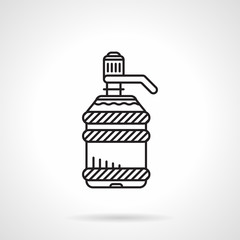 Flat line water cooler bottle vector icon