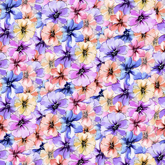 watercolor Seamless bright abstract flower background